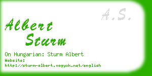 albert sturm business card